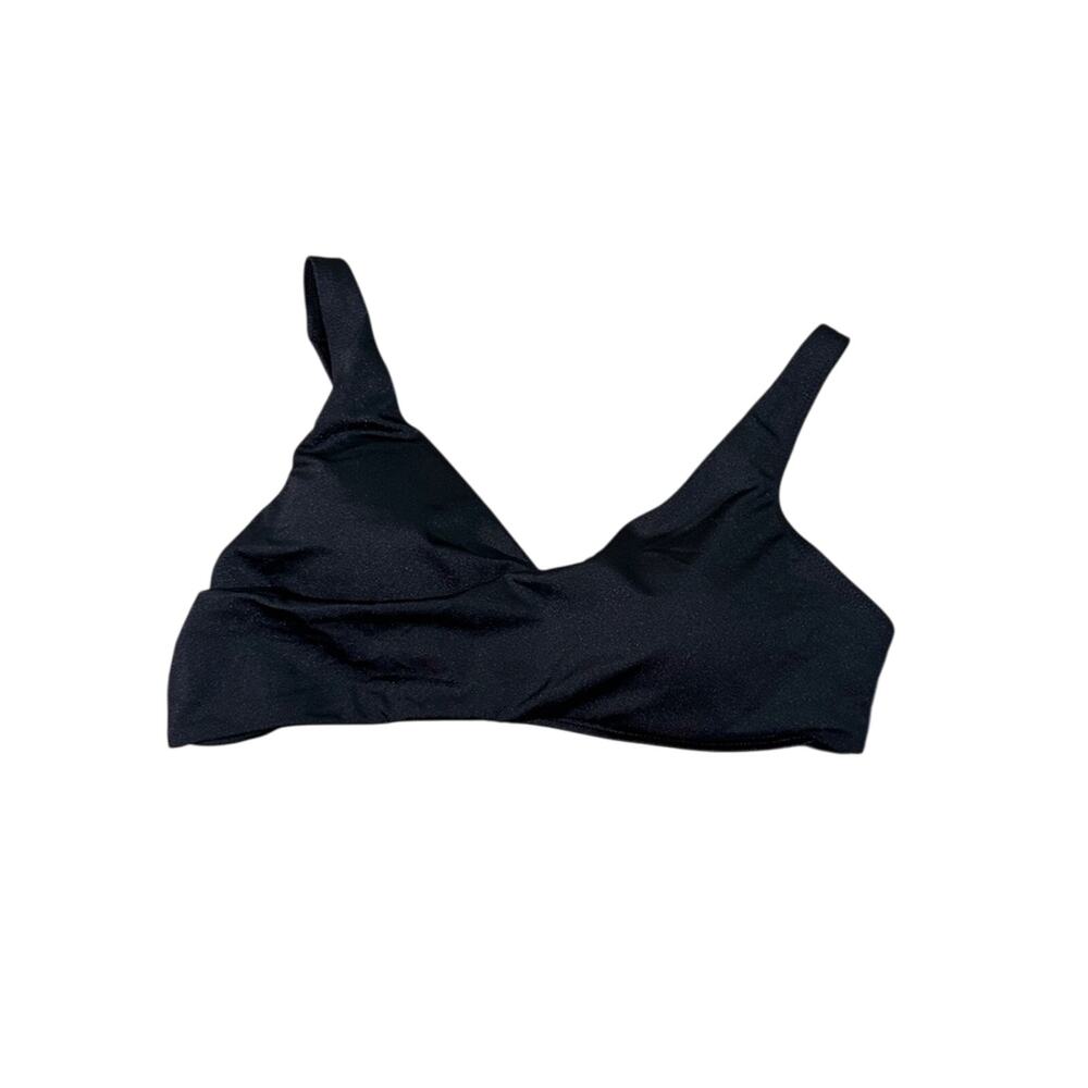 NWT Tahari wrap hook back black bikini top size large
